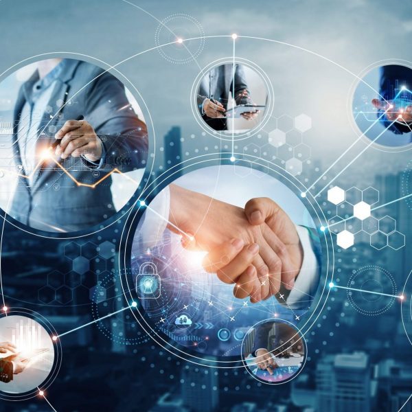 Member shaking hands with an expert 